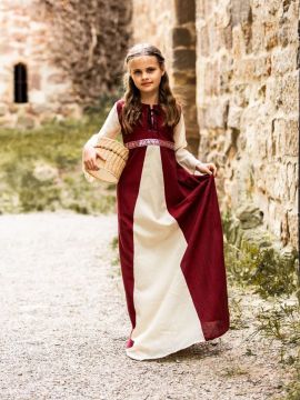 Kinderkleid "Piccolina" rot-natur