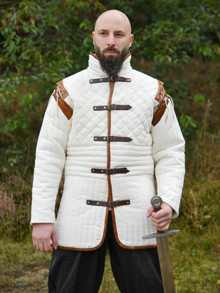 Langer Gambeson mit abnehmbaren Ärmeln braun-natur