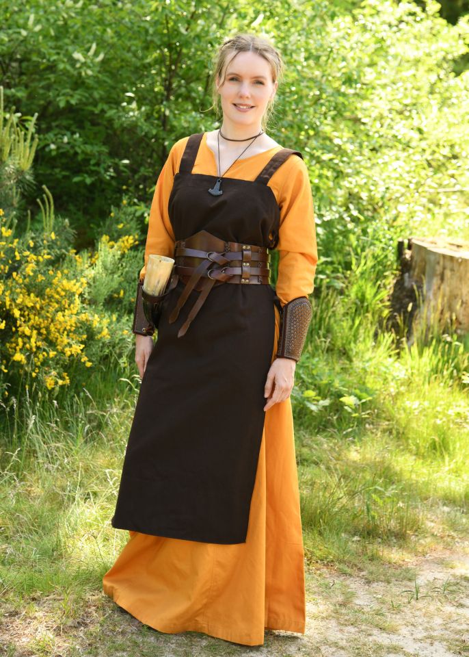 Leichtes Mittelalterkleid Milla senfgelb 2