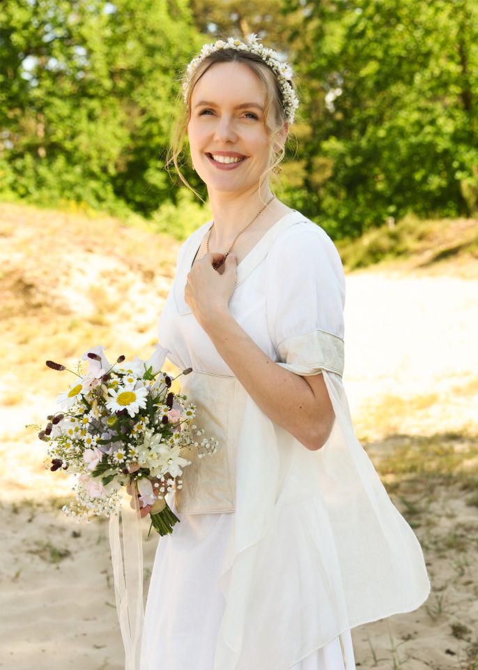 Hochzeitskleid mit Korsage weiß/natur 3